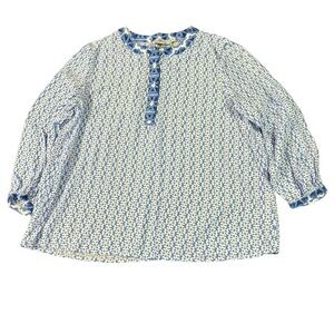 Vineyard Vines Woven Top Geo/ Newport White Medium